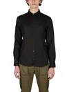 Daniele Alessandrini Slim Linen Shirt In Black