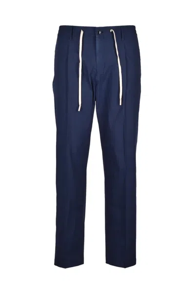 Daniele Alessandrini Straight-leg Trousers With Drawstring Waistband In Blue