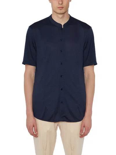 Daniele Alessandrini Buttoned Short-sleeve Shirt In Blue