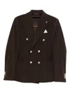 Daniele Alessandrini Structured Double-breasted Brown Corduroy Jacket In Brown