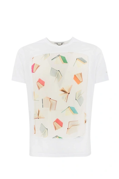 Daniele Alessandrini T-shirt With Book Print In Bianco