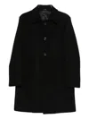Daniele Alessandrini Tailored Black Coat With Classic Collar In Black