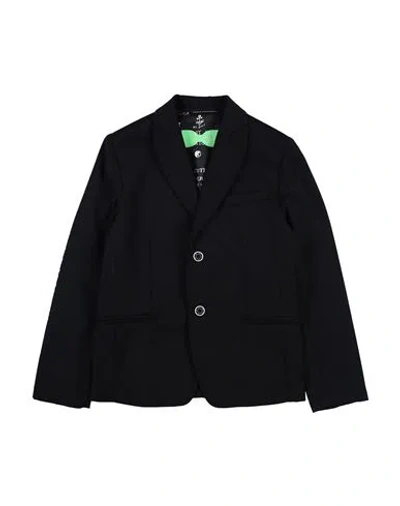 Daniele Alessandrini Babies'  Toddler Boy Blazer Black Size 4 Polyester, Viscose, Elastane