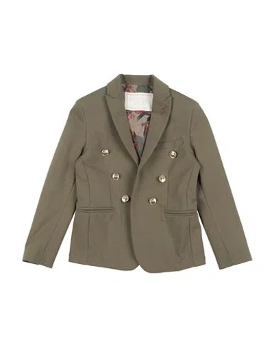Daniele Alessandrini Babies'  Toddler Boy Blazer Military Green Size 6 Cotton, Polyamide, Elastane