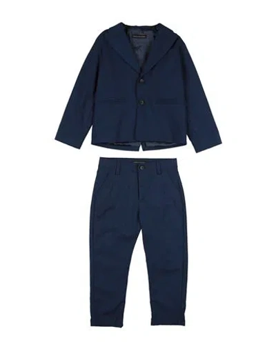 Daniele Alessandrini Babies'  Toddler Boy Suit Navy Size 5 Polyester, Viscose, Elastane In Blue