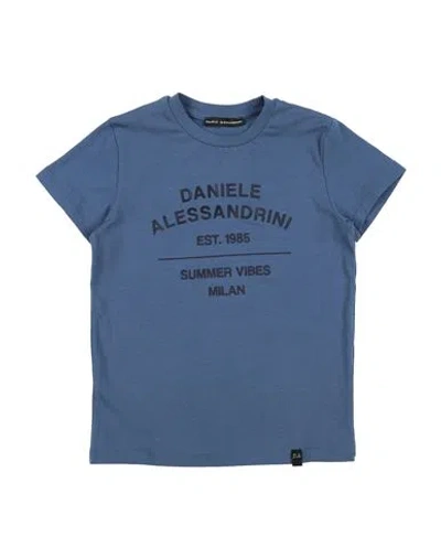 Daniele Alessandrini Babies'  Toddler Boy T-shirt Slate Blue Size 6 Cotton, Elastane
