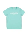Daniele Alessandrini Babies'  Toddler Boy T-shirt Turquoise Size 4 Cotton, Elastane In Blue