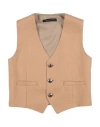 Daniele Alessandrini Toddler Boy Tailored Vest Camel Size 5 Linen, Viscose In Neutral