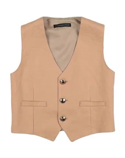 Daniele Alessandrini Babies'  Toddler Boy Tailored Vest Camel Size 5 Linen, Viscose In Neutral