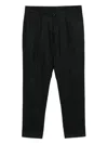 Daniele Alessandrini Black Linen Trousers With Tailored Silhouette In Black