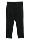 Daniele Alessandrini Black Linen Trousers With Tailored Silhouette In Black