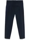 Daniele Alessandrini Blue Trousers In Cotton With Elastic Waistband In Blue