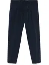 Daniele Alessandrini Blue Trousers In Cotton With Elastic Waistband In Blue