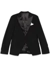 Daniele Alessandrini Black Blazer With Glossy Lapels In Black