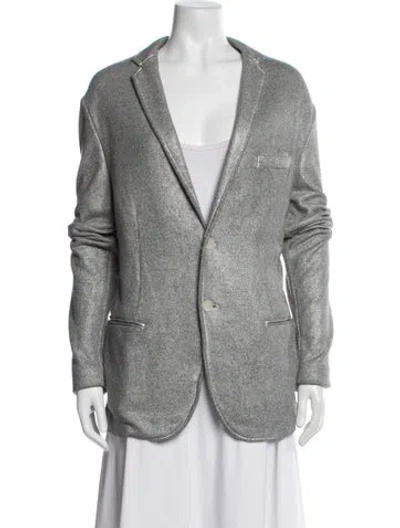 Pre-owned Daniele Alessandrini Tweed Pattern Blazer In Grey