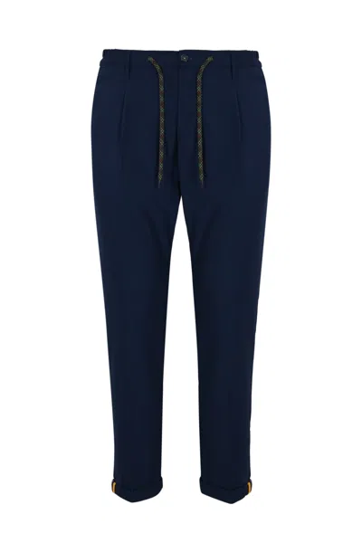 Daniele Alessandrini Viscose Trousers With Drawstring In Blue