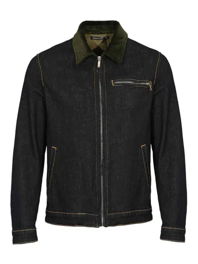 Daniele Alessandrini Zip-up Denim Jacket In Blue