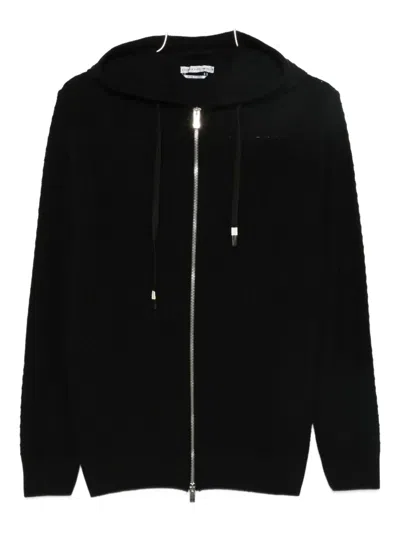 Daniele Alessandrini Hooded Sweatshirt With Zip Closure In Black