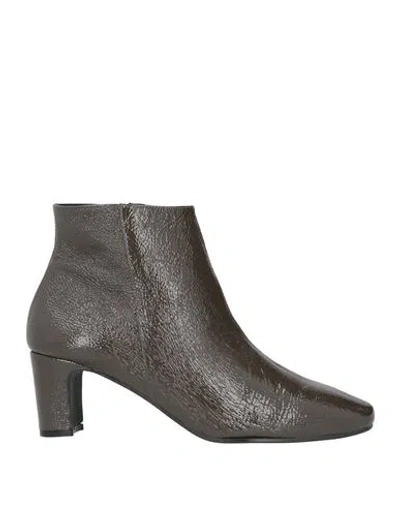 Daniele Ancarani Woman Ankle Boots Lead Size 10 Soft Leather In Grey