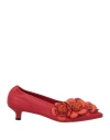 Daniele Ancarani Woman Ballet Flats Red Size 6 Soft Leather In Red