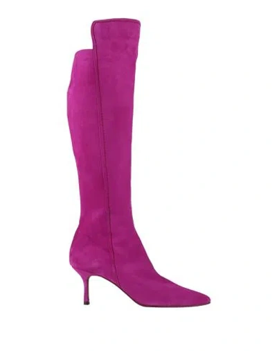 Daniele Ancarani Woman Boot Mauve Size 5 Leather In Purple
