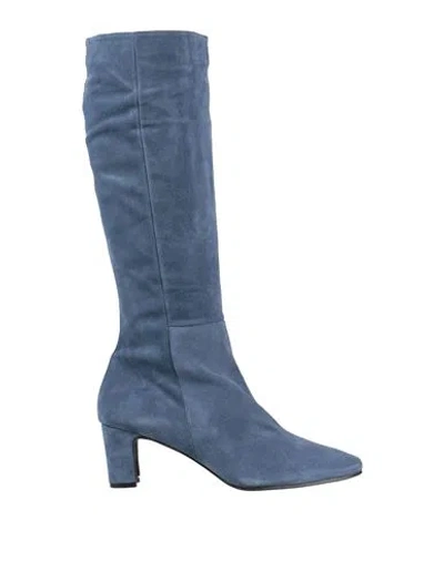 Daniele Ancarani Woman Knee Boots Slate Blue Size 9 Soft Leather