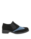 Daniele Ancarani Woman Lace-up Shoes Light Blue Size 8 Leather, Textile Fibers In Blue