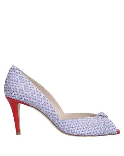 Daniele Ancarani Woman Pumps Azure Size 6 Textile Fibers In Multi