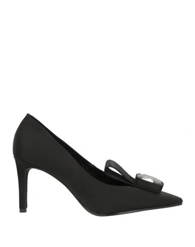 Daniele Ancarani Woman Pumps Black Size 10 Textile Fibers