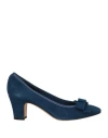 Daniele Ancarani Woman Pumps Blue Size 7.5 Leather In Blue