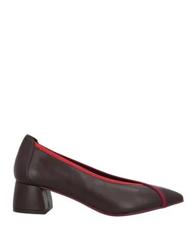 Daniele Ancarani Woman Pumps Burgundy Size 8 Leather In Red