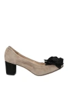 Daniele Ancarani Woman Pumps Taupe Size 8 Leather In Grey