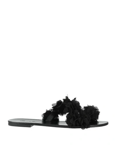 Daniele Ancarani Woman Sandals Black Size 6 Textile Fibers