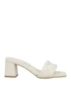 Daniele Ancarani Woman Sandals Ivory Size 11 Soft Leather In White