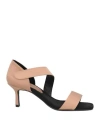 Daniele Ancarani Woman Sandals Light Brown Size 6 Textile Fibers In Beige