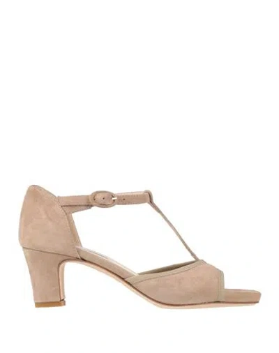 Daniele Ancarani Woman Sandals Light Brown Size 8 Leather In Beige