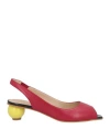 Daniele Ancarani Woman Sandals Magenta Size 11 Soft Leather In Magenta