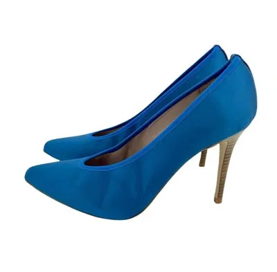 Daniele Ancarani Women's Pointed Toe Satin Pumps Stiletto High Heels In Blue