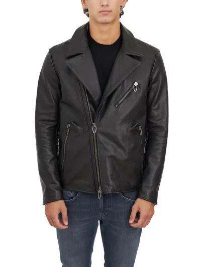 Daniele Basta Giacca In Pelle Algol Gr In Black