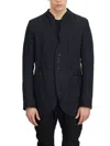 Daniele Basta Linen Jacket With Leather Details In Black