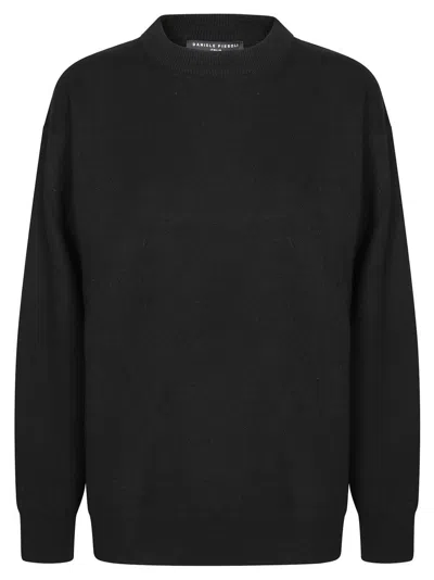 Daniele Fiesoli Black Oversized Sweater With Dropped Shoulder Design