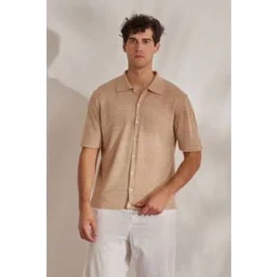 Daniele Fiesoli Button-up Knitted Shirt Sand In Neutrals