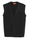 Daniele Fiesoli Sleeveless Knit Vest With Deep V-neck In Multi