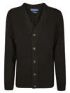 Daniele Fiesoli Classic Cardigan With Deep V-neck And Ribbed Texture In Brown