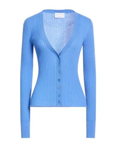 Daniele Fiesoli Collezione N_01 Woman Cardigan Azure Size S Merino Wool In Blue