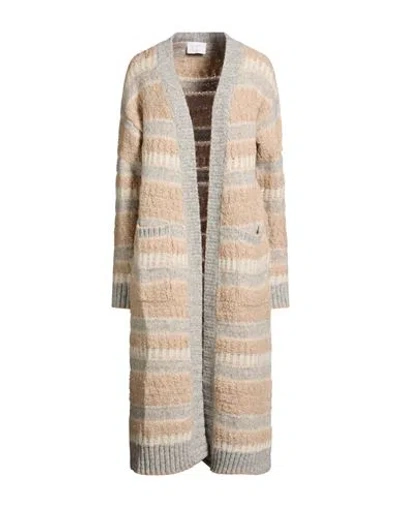 Daniele Fiesoli Collezione N_01 Woman Cardigan Beige Size M Alpaca Wool, Wool, Polyamide In Multi