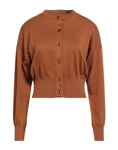 Daniele Fiesoli Collezione N_01 Woman Cardigan Brown Size M Cotton