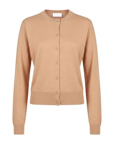 Daniele Fiesoli Collezione N_01 Woman Cardigan Camel Size L Merino Wool In Brown