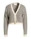 Daniele Fiesoli Collezione N_01 Woman Cardigan Cream Size S Silk, Cotton, Polyamide In White