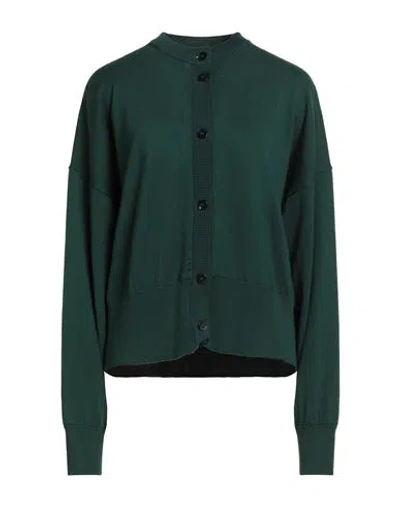 Daniele Fiesoli Collezione N_01 Woman Cardigan Dark Green Size Xl Merino Wool